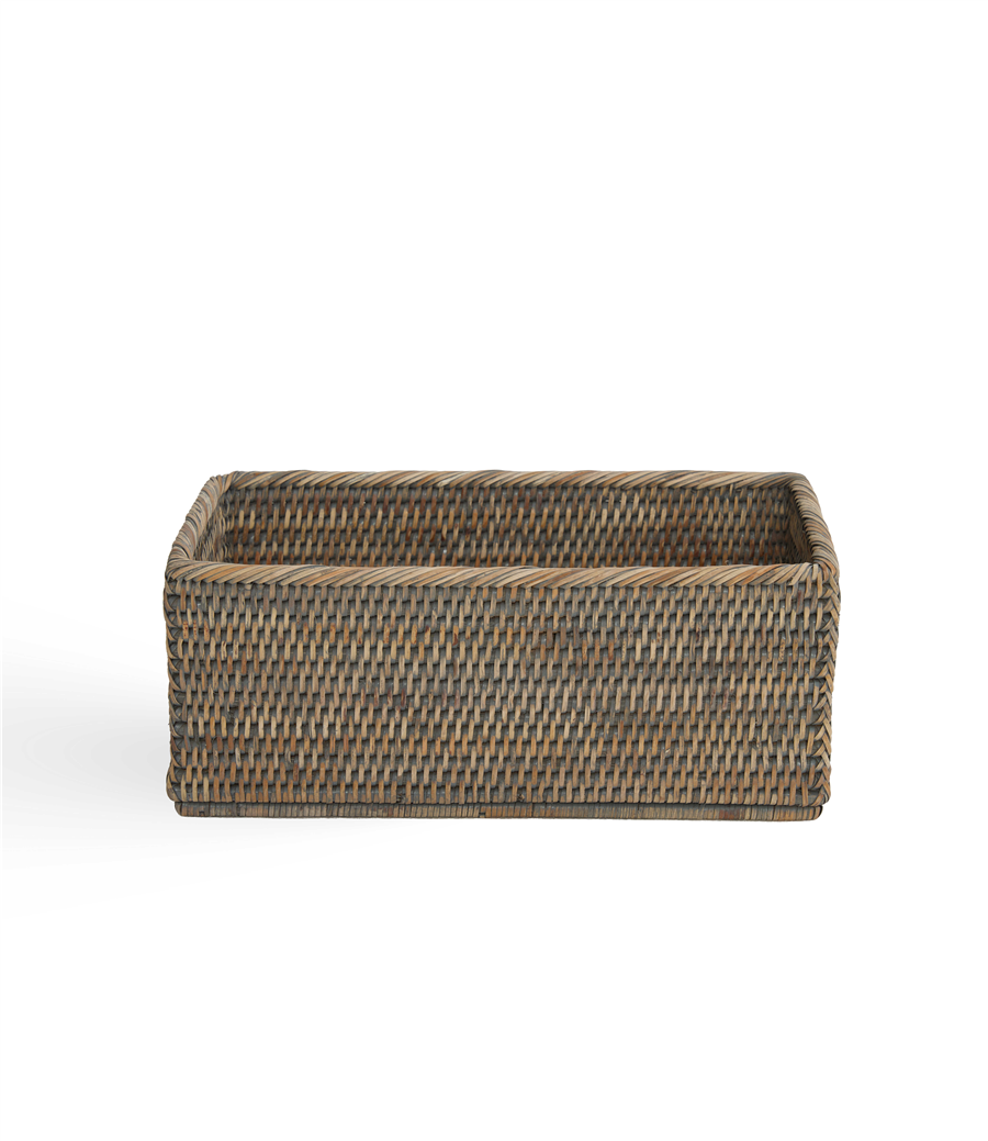 Hasır Dikdörtgen Sepet Gri 31x16x13 cm