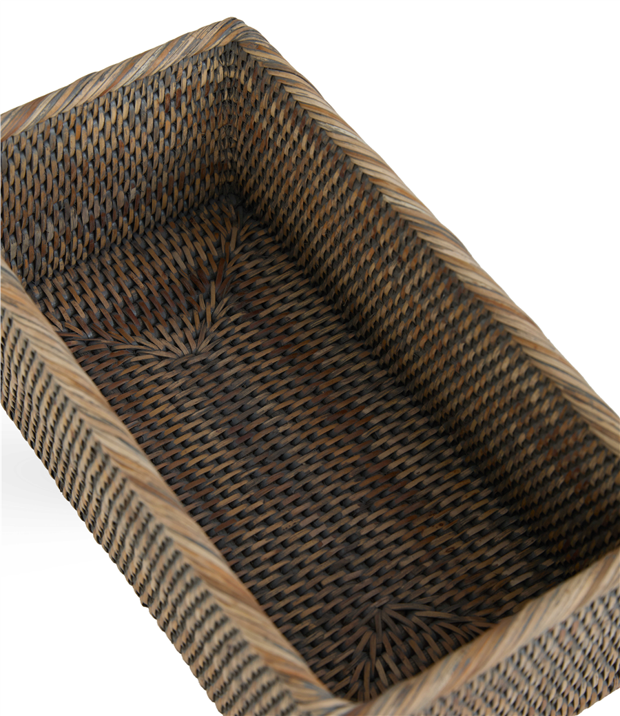 Hasır Dikdörtgen Sepet Gri 31x16x13 cm