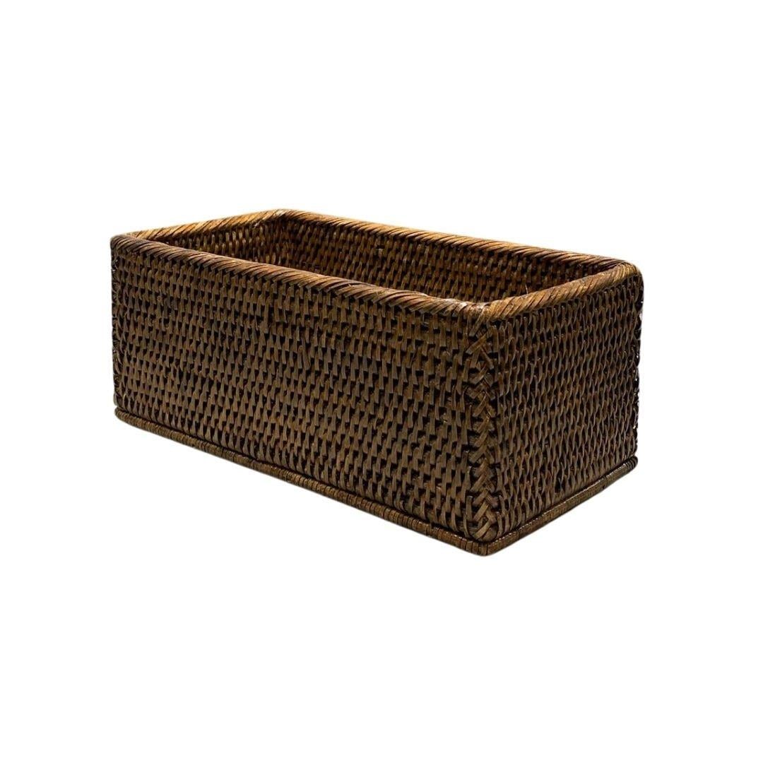 Hasır Dikdörtgen Sepet Kahverengi 31x16x13 cm
