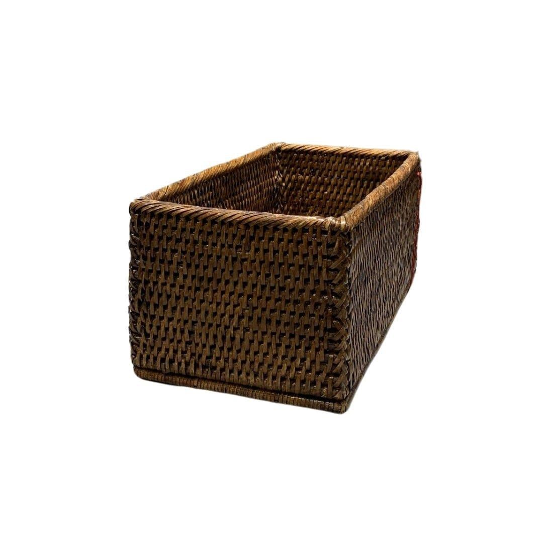 Hasır Dikdörtgen Sepet Kahverengi 31x16x13 cm