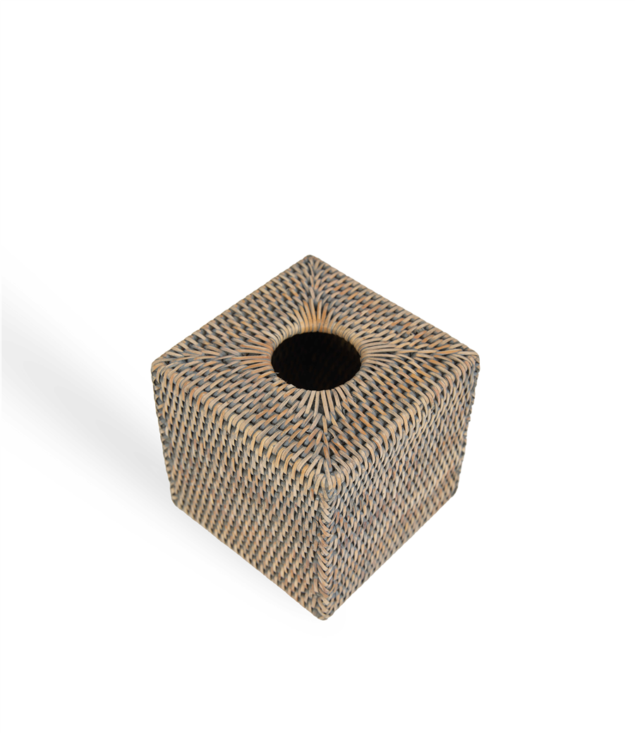 Hasır Kare Kleenex Kutusu Gri 14x14x14 cm