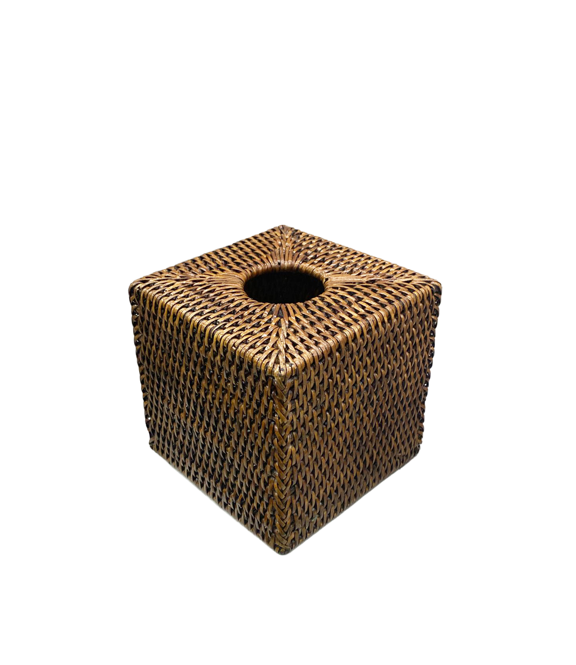 Hasır Kare Kleenex Kutusu Kahverengi 14x14x14 cm