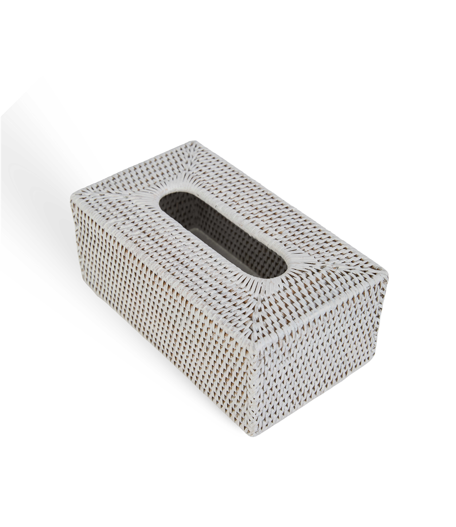 Hasır Yüksek Kleenex Kutusu Beyaz 25x14x10 cm