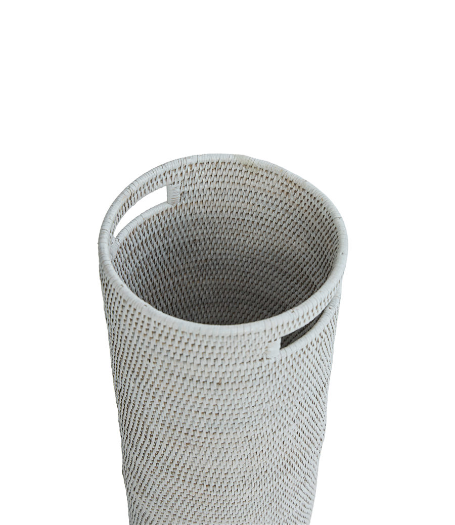Hasır Yuvarlak Şemsiye Standı Beyaz 54 cm