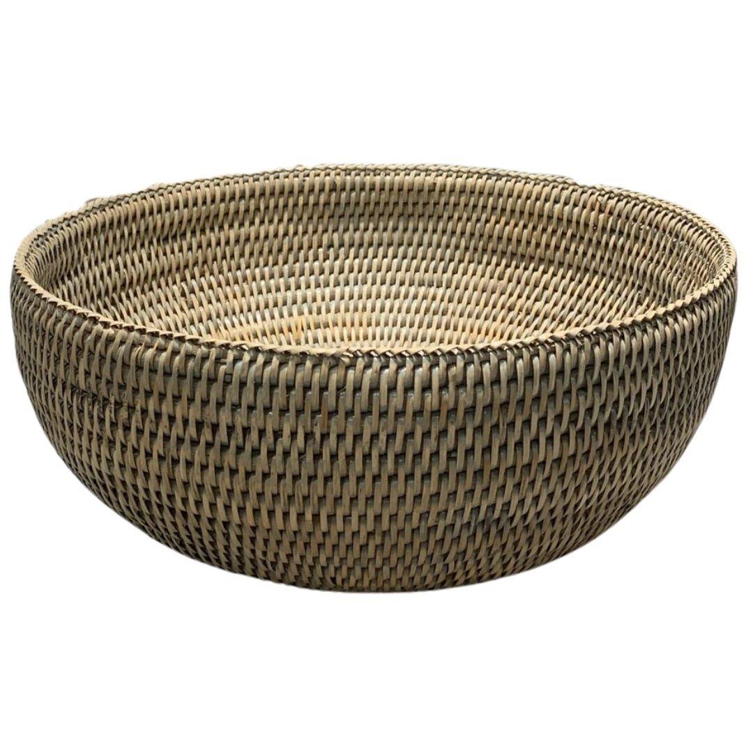 Hasır/Cam Salata Kasesi L Gri Çap 33 cm