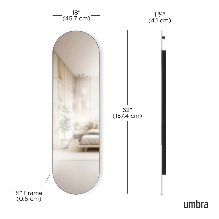 Hubba Metalik Titanyum Çerçeveli Duvar Aynası 157 cm