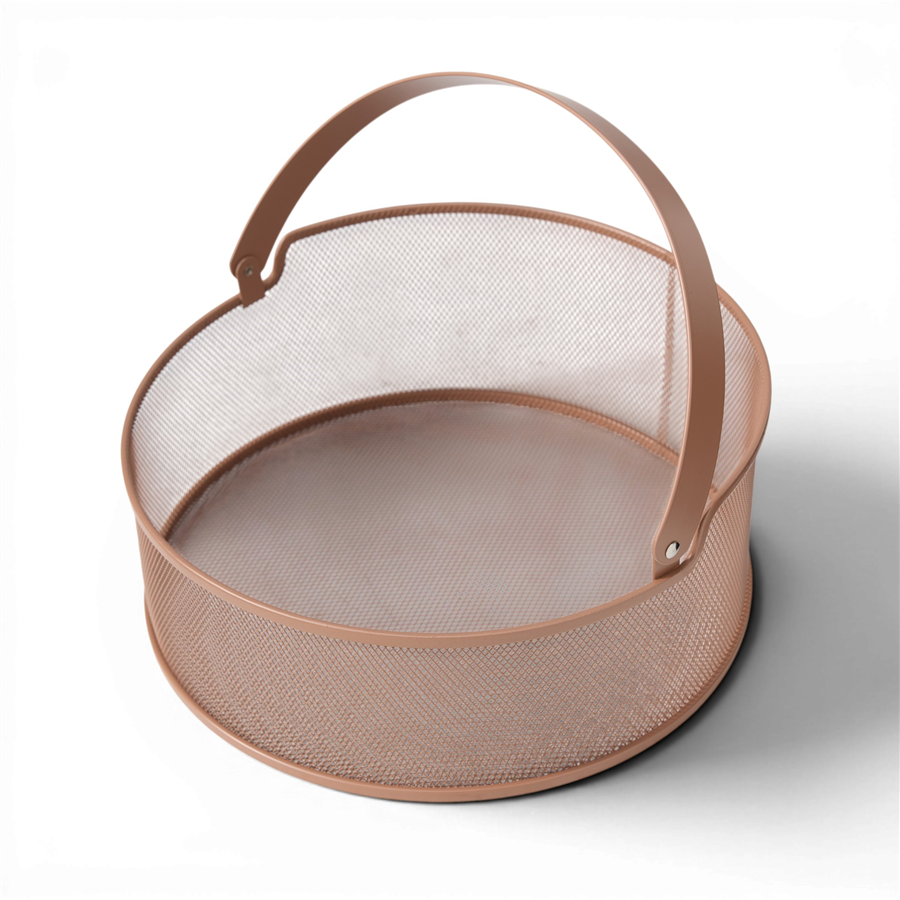 İskandinav Stil Metal Saklama Sepeti - Terracotta
