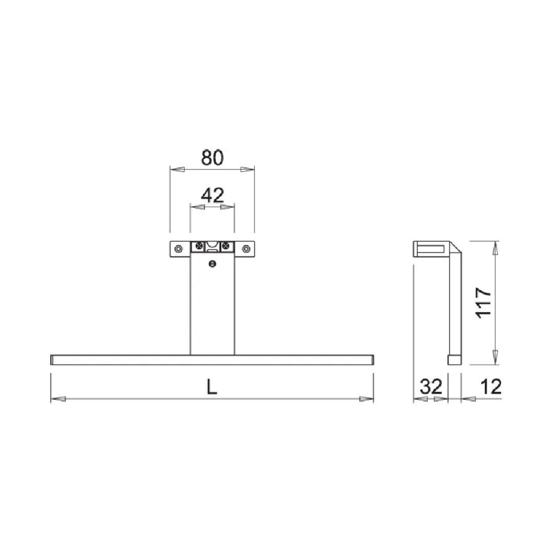 Üniversal Braketli Banyo Aynası İçin Armatür - Jot D-M 305Mm 5W 230V F09