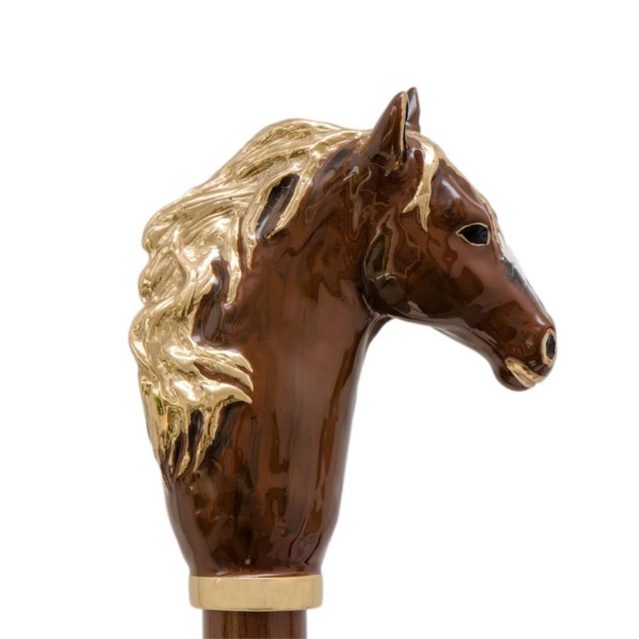 Kahverengi At Emaye Pirinç Ayakkabı Çekeceği 50 cm 