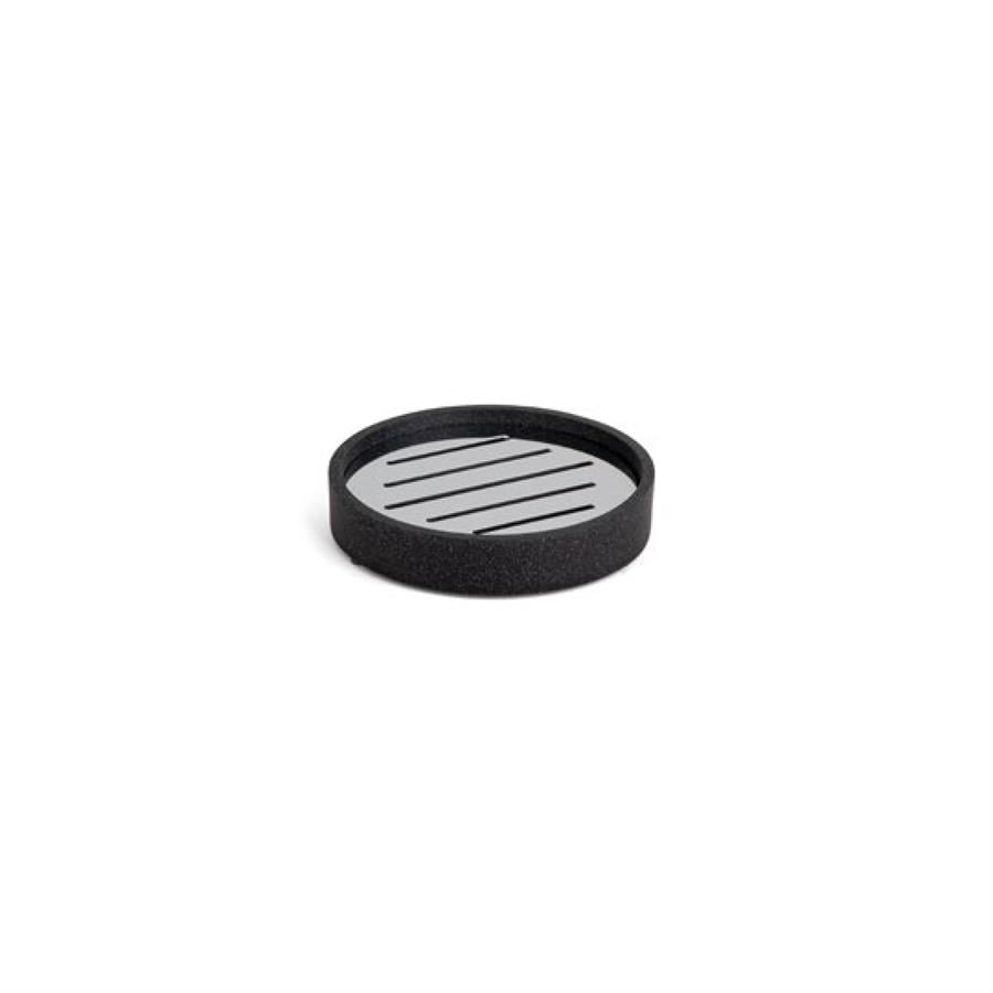Katı Sabunluk Siyah/Krom Renk 26X120X120 Mm