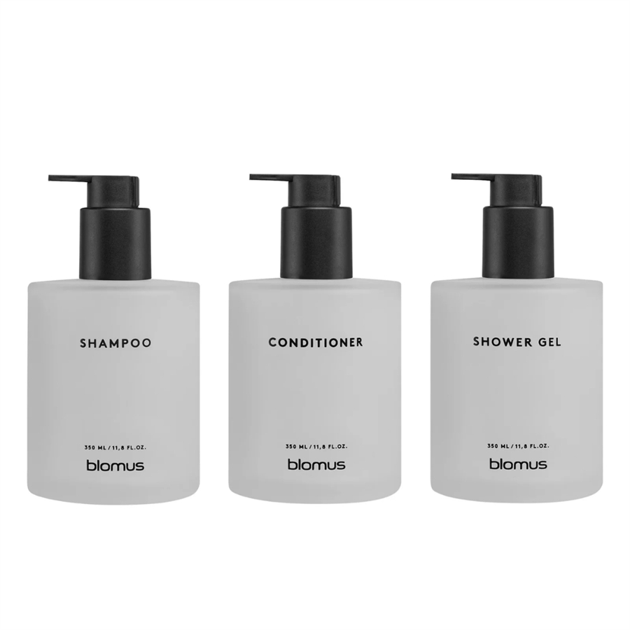KIREI 3Lü Cam Şişe Seti Duvara Montajlı Beyaz 350 ml