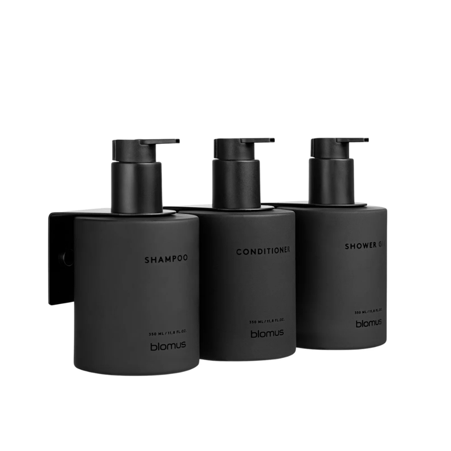 KIREI 3Lü Cam Şişe Seti Duvara Montajlı Füme 350 ml