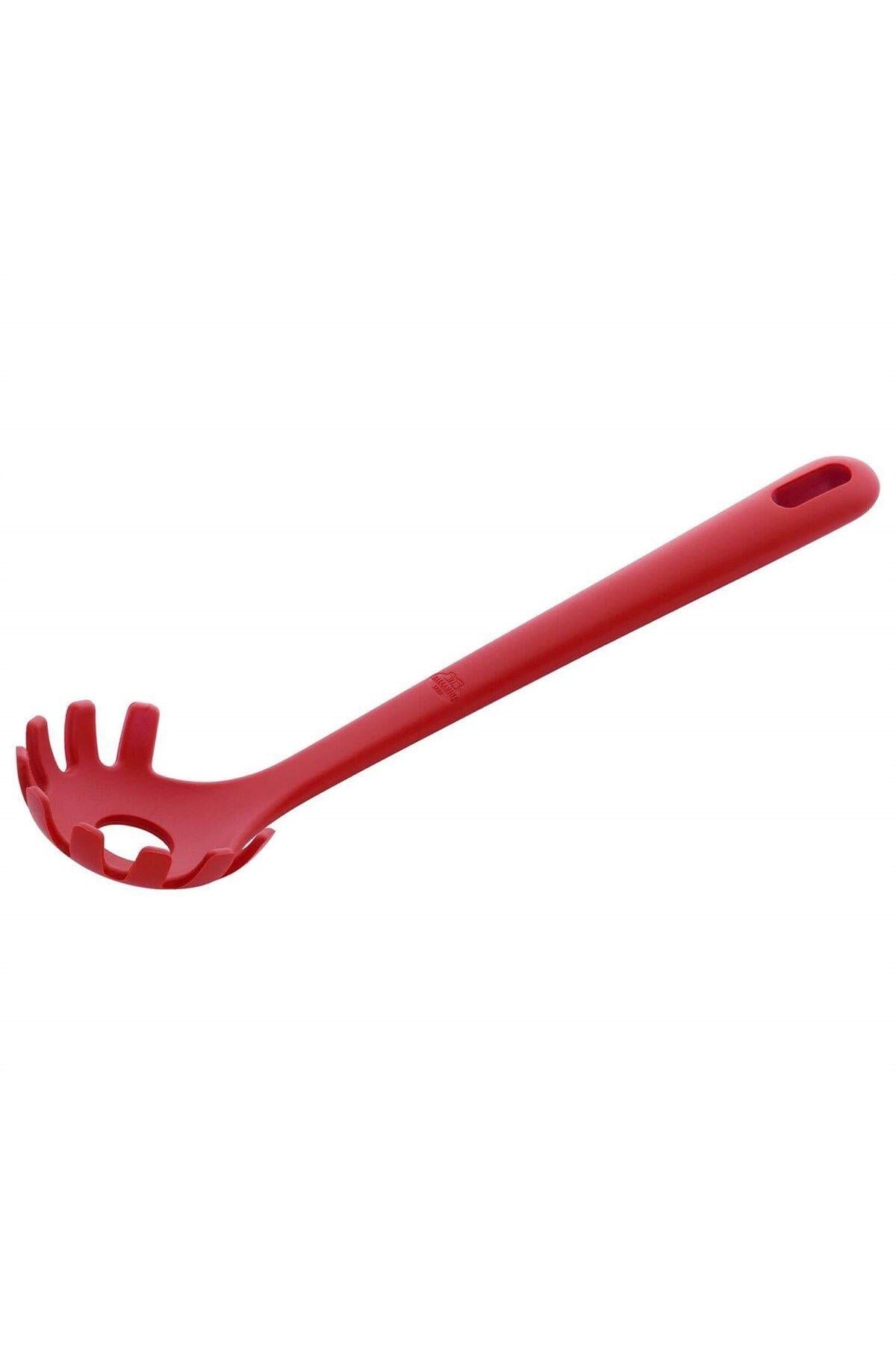 Kırmızı Silikon Makarna Kepçesi 29 Cm
