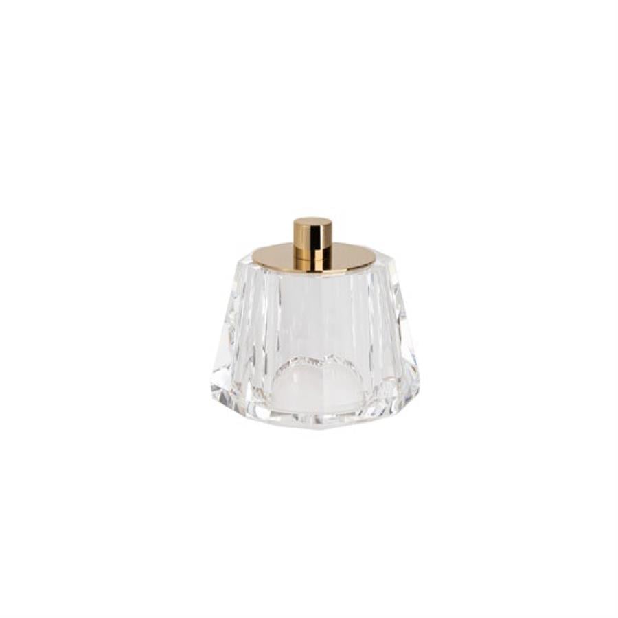 Cyrstal Bath Accessory Cotton Box Transparent|Gold 110x120x120 mm
