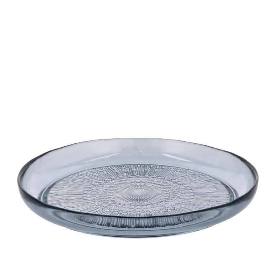 Kusintha Cam Tabak Mavi Çap:25 Cm