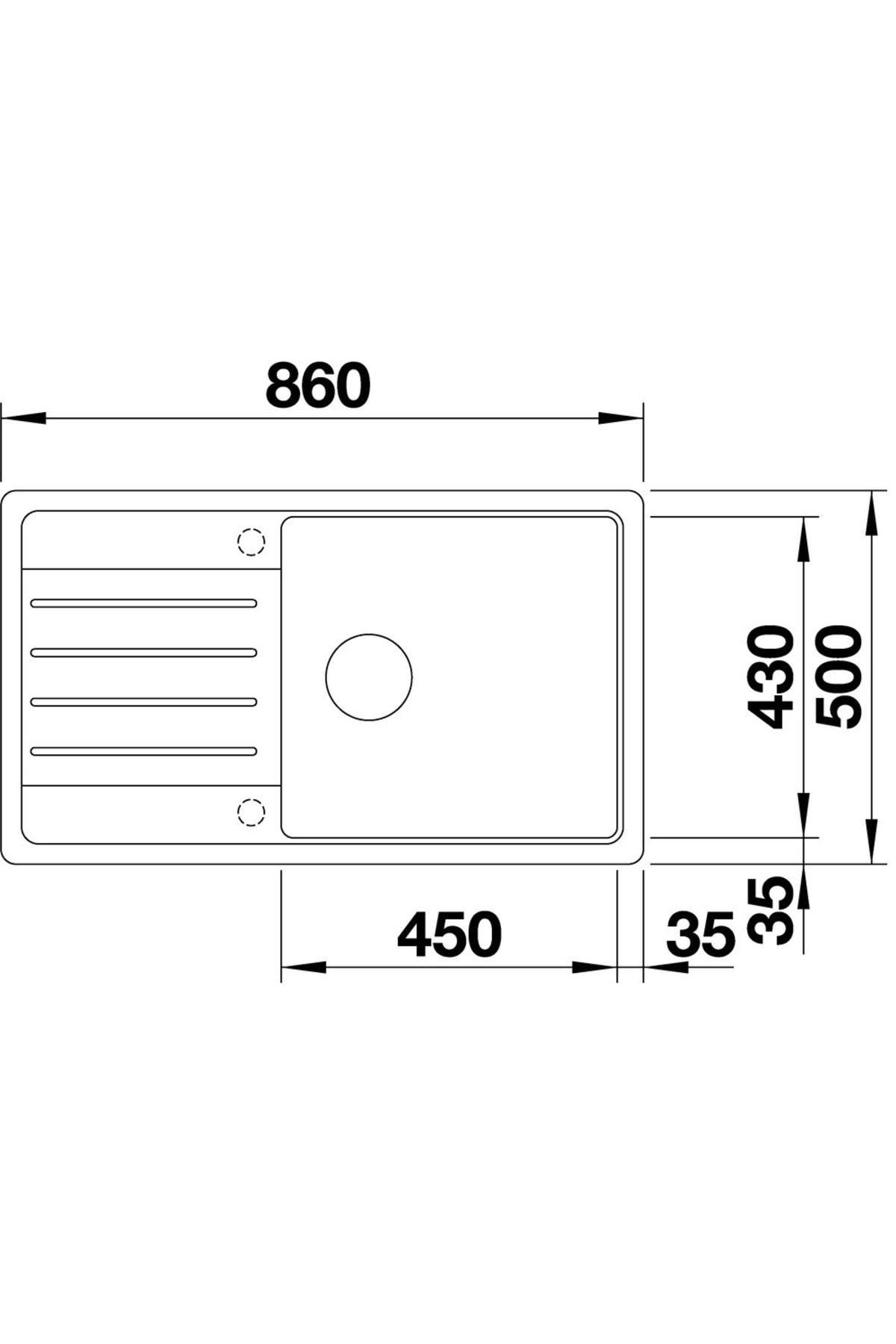 Blanco Legra Xl 6 S Tezgah Üstü 1 Gözlü Geniş Hazneli Granit Evye Beyaz