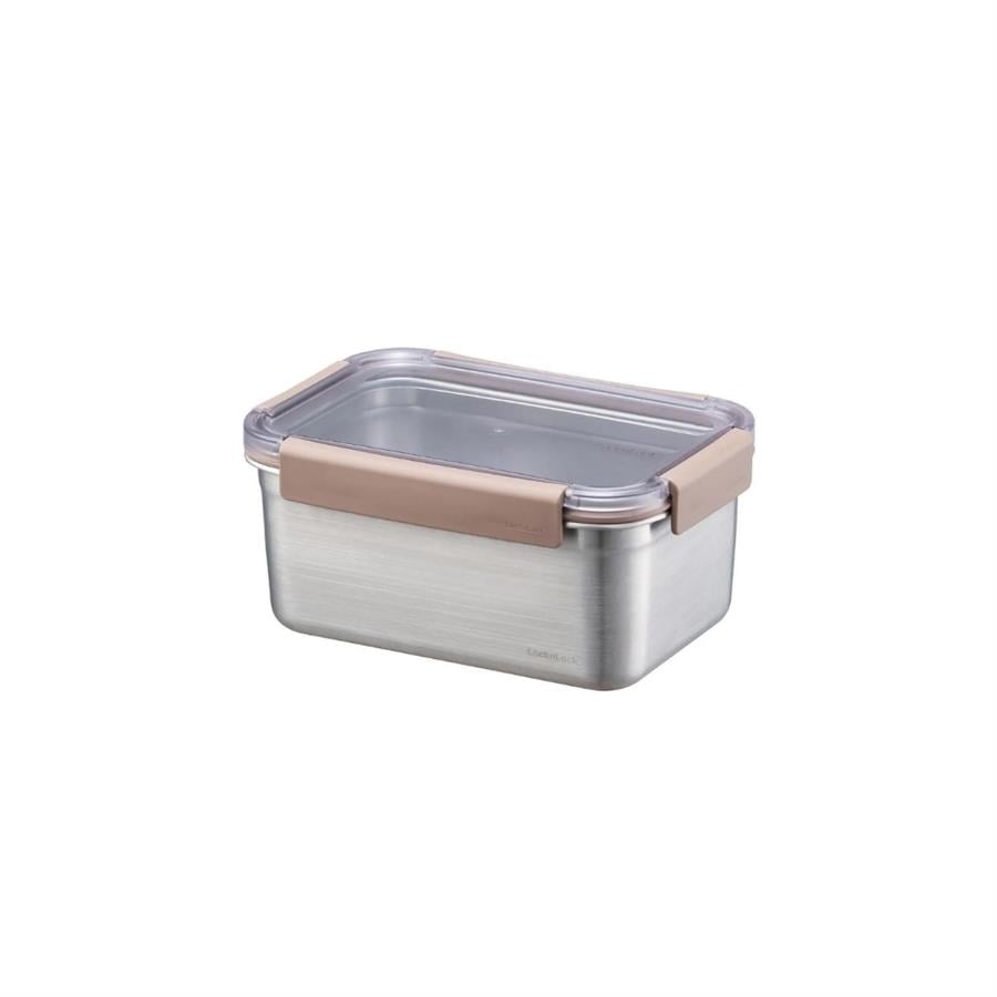 Locknlock Paslanmaz Çelik Fırın & Saklama Kabı Dörtgen Kilitli 1.5 Lt - Kahverengi