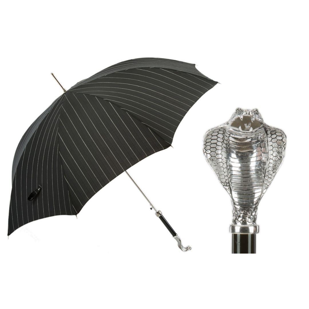 Cobra Siyah Çizgili Unisex Otomatik Şemsiye 95 cm