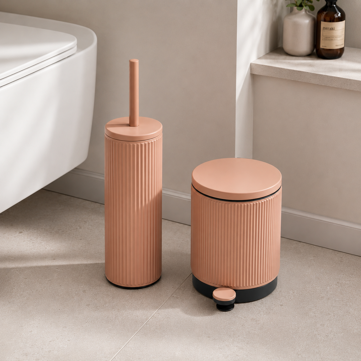 Lumi Kanallı Tuvalet Fırçası Terracotta
