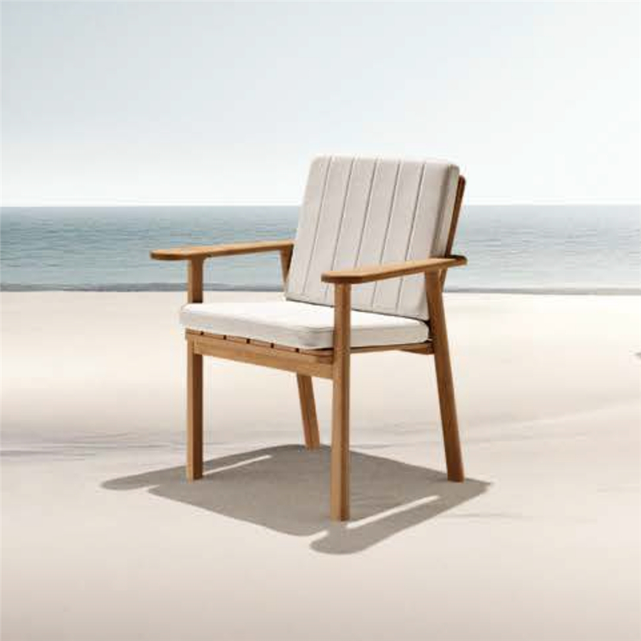 Masif Dişbudak Ağacı Kolçaklı Sandalye Terra (1366) Minder Dahil