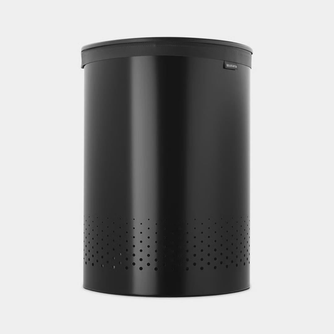Matt Black İki Bölmeli Çamaşır Sepeti 55 L