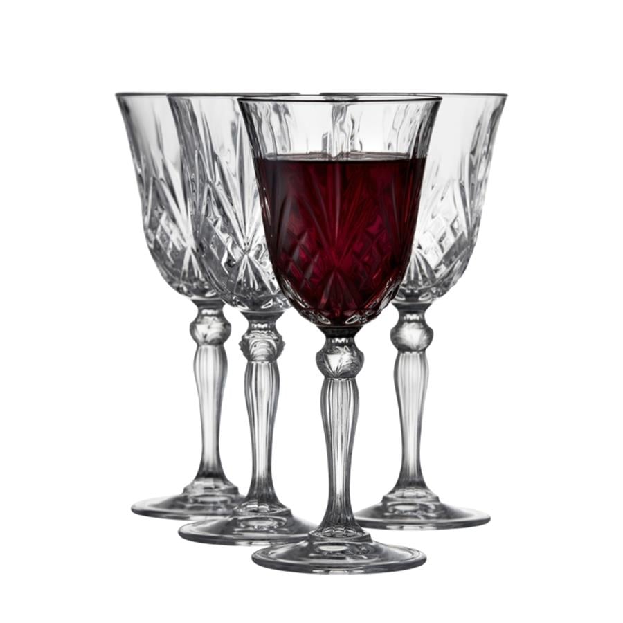 Melodia Kristal Kırmızı Şarap Kadehi 4 Adet 27 Cl