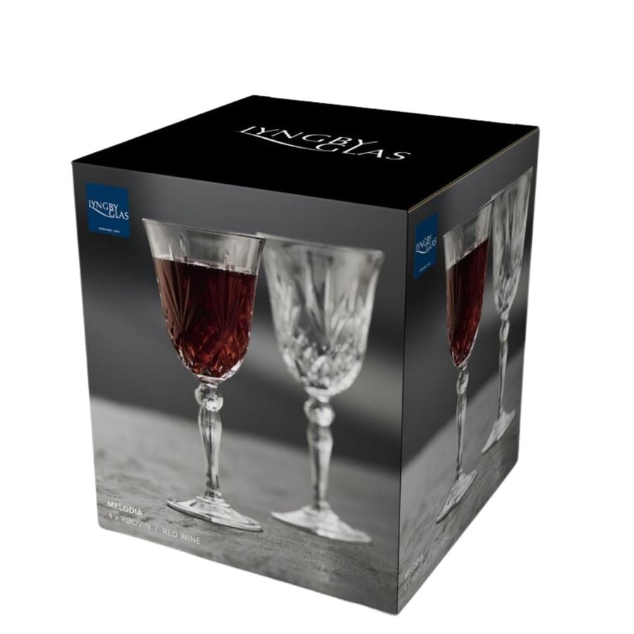 Melodia Kristal Kırmızı Şarap Kadehi 4 Adet 27 Cl