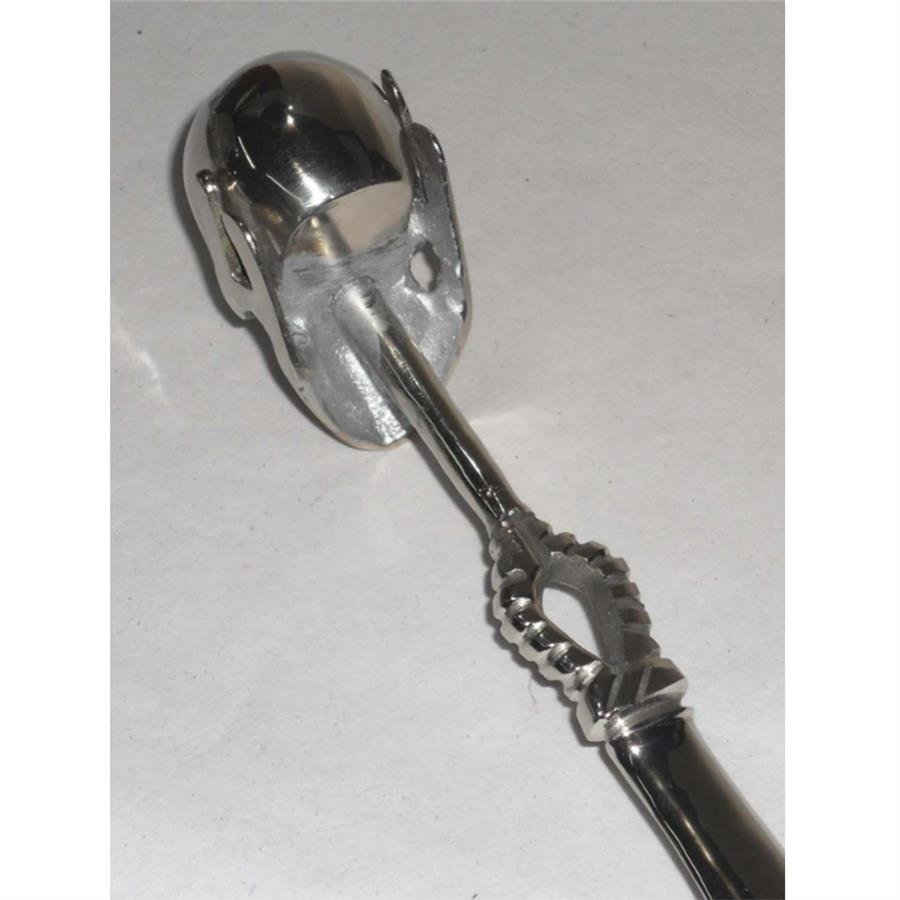 Metal Gümüş Kafatasılı Ayakkabı Çekeceği 28,5Cm