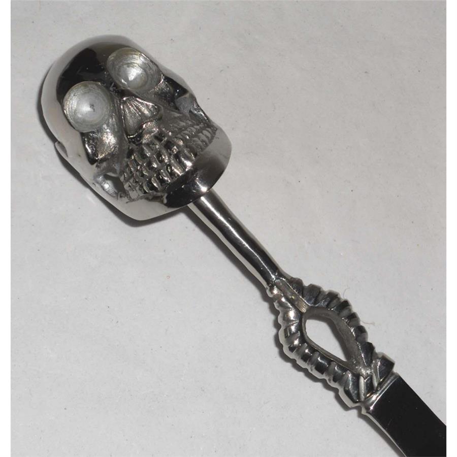Metal Gümüş Kafatasılı Ayakkabı Çekeceği 28,5Cm