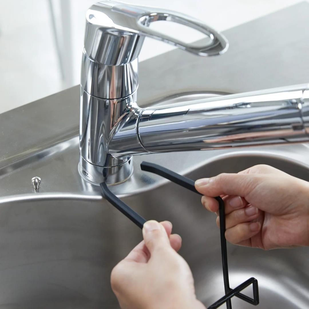 Musluk Askılı Çift Süngerlik Çelik Siyah Renk