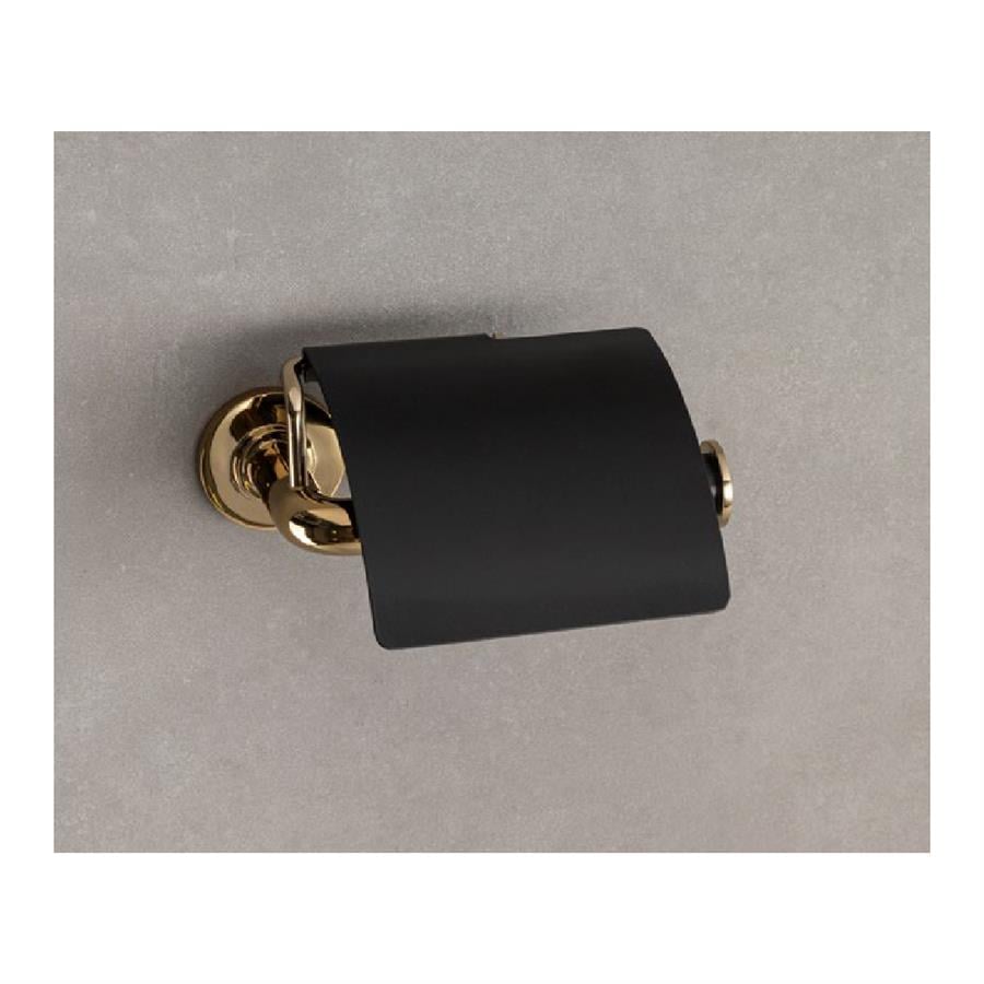 Nord Kapaklı Tuvalet Kağıtlığı Gold/Siyah Renk 69X121X155 Mm
