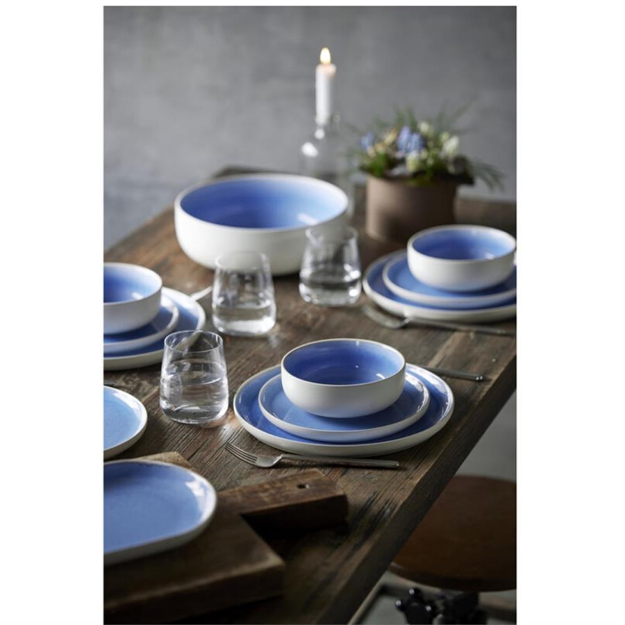 North Seramik Yemek Tabağı Mat Beyaz/Parlak Nehir Çap:27 Cm