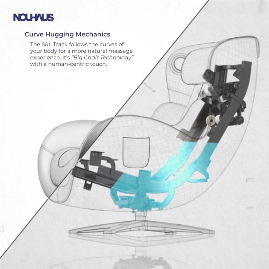 Nouhaus New Classic Deri Masaj Koltuğu Elder White ( Bt Music-2 Yönlü Hoparlör )