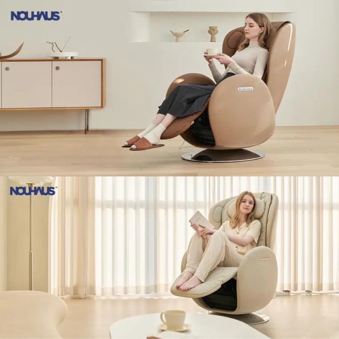 Nouhaus Luna Masaj Koltuğu Dark Caramel ( Bt Music-2 Yönlü Hoparlör )