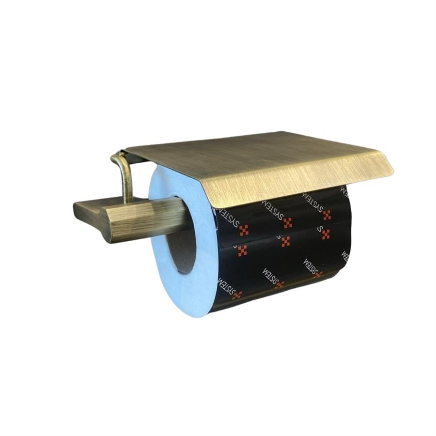 Octagon Duvara Monte Kapaklı Tuvalet Kağıtlığı Antik 52x137x152 mm