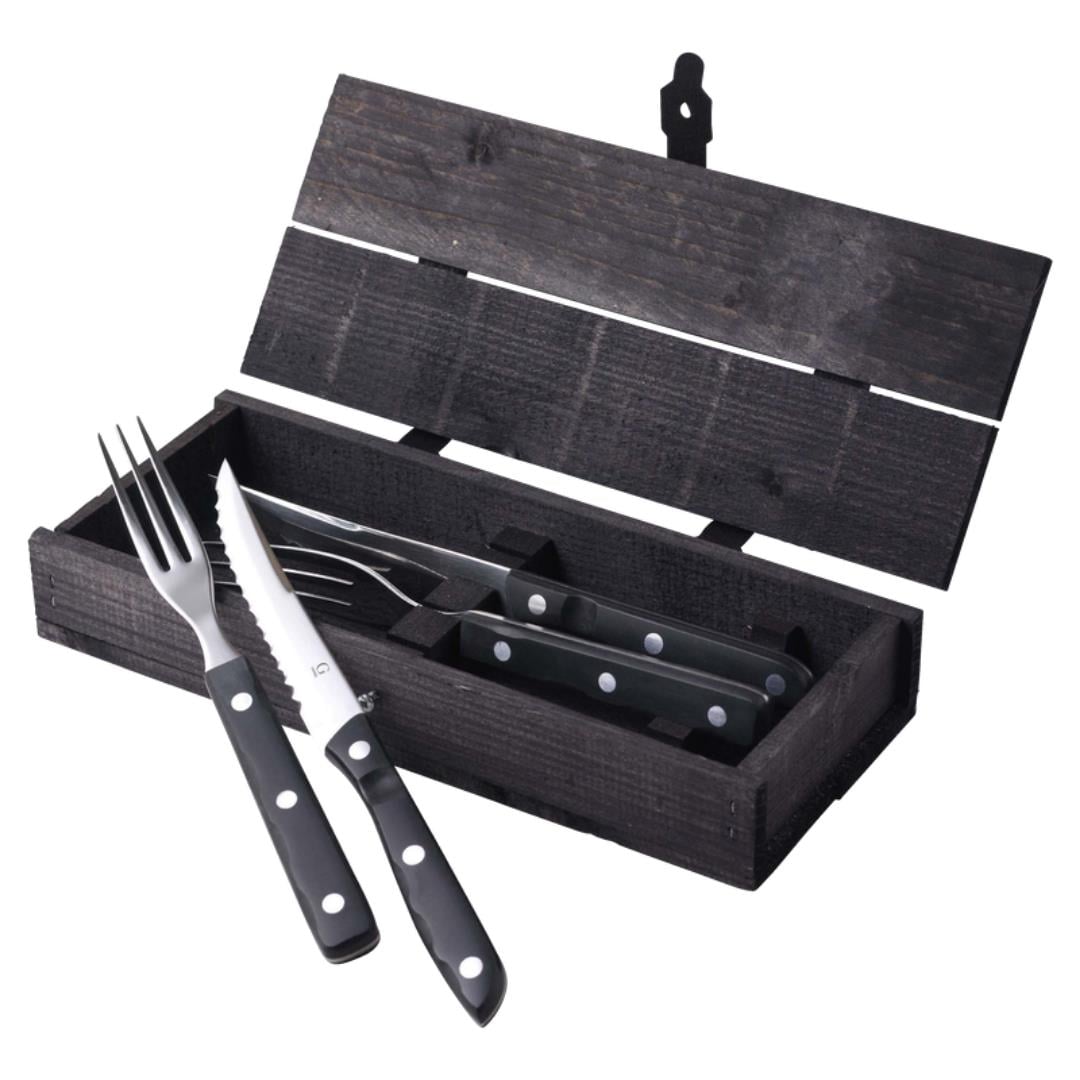 Old Farmer Black Steak Çatal, Bıçak Takımı 4 Parça - 18/8 Paslanmaz Çelik