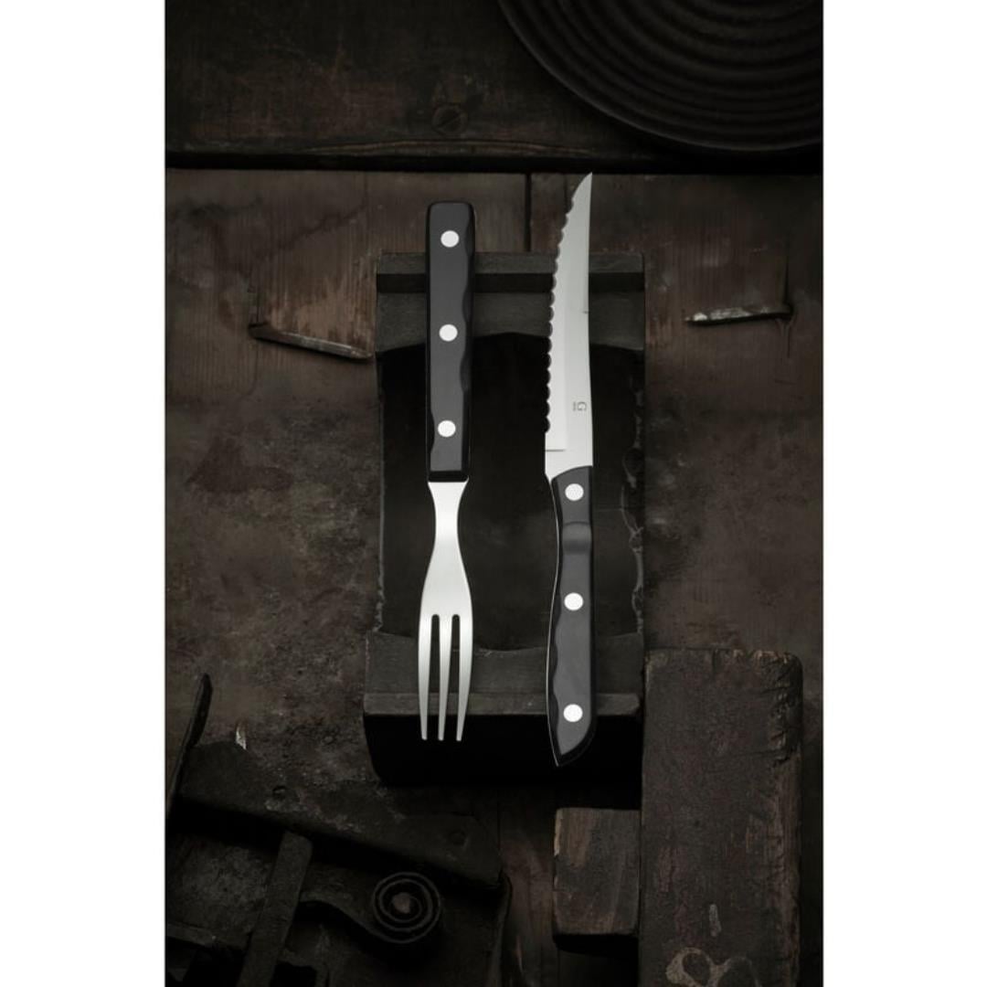 Old Farmer Black Steak Çatal, Bıçak Takımı 4 Parça - 18/8 Paslanmaz Çelik