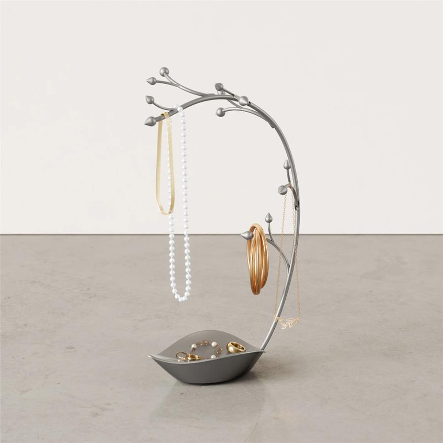 Orkide Takı Ağacı Gri Metal 36 Cm