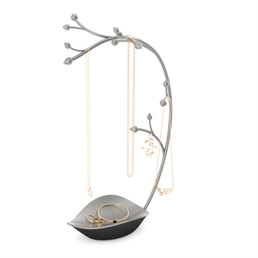 Orkide Takı Ağacı Gri Metal 36 Cm