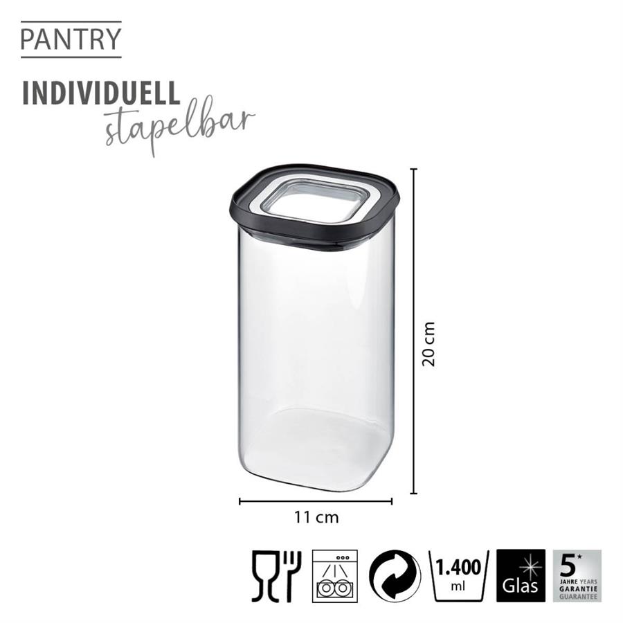 Pantry Erzak Saklama Kabı 1400 Ml 11x11x20 cm
