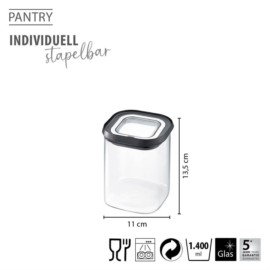 Pantry Erzak Saklama Kabı 900 Ml 11x11x13,5 cm
