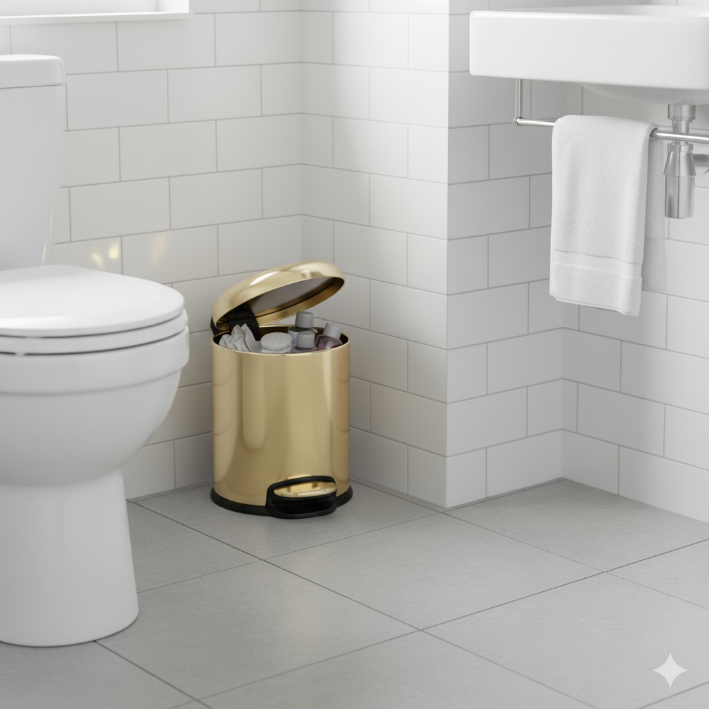 Pedallı Çöp Kovası 5 L Gold 31x23x20 cm