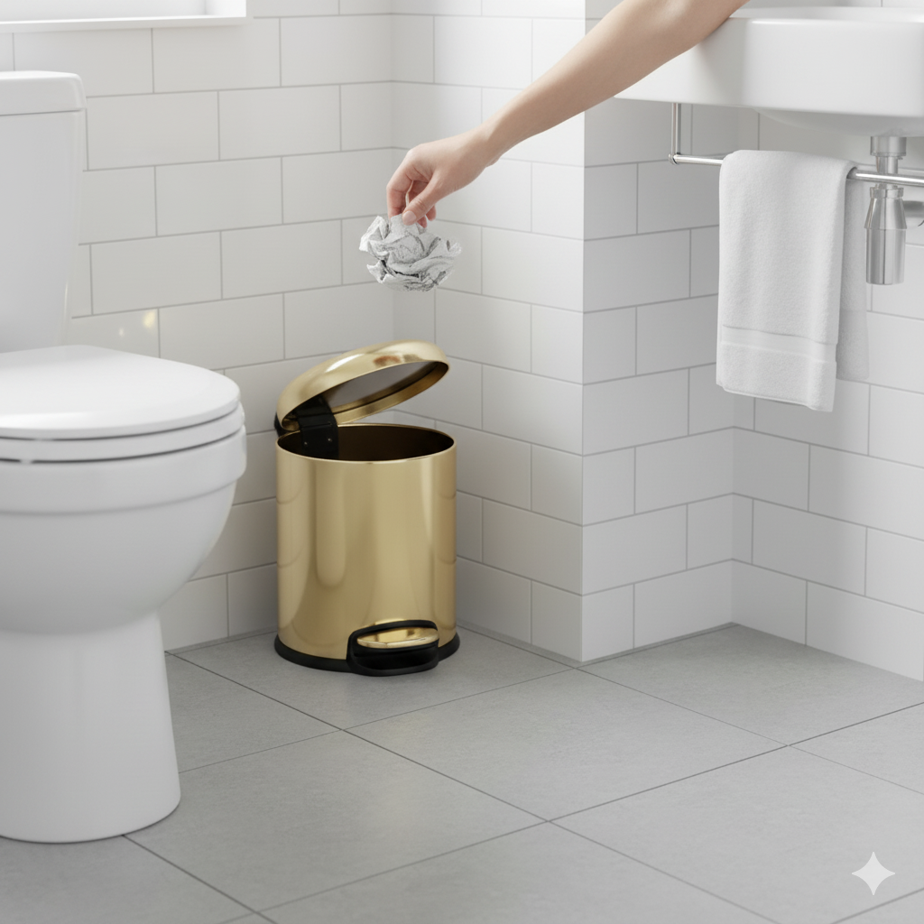 Pedallı Çöp Kovası 5 L Gold 31x23x20 cm