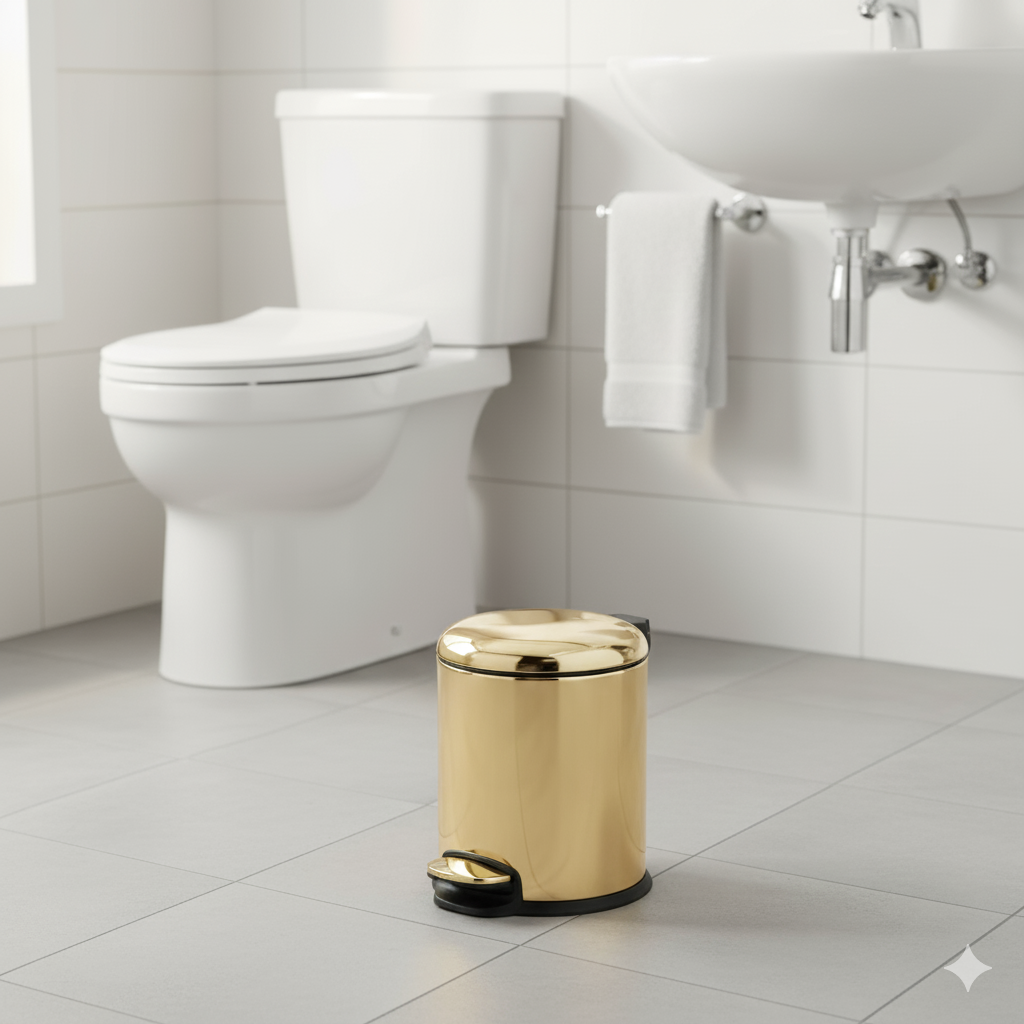Pedallı Çöp Kovası 5 L Gold 31x23x20 cm