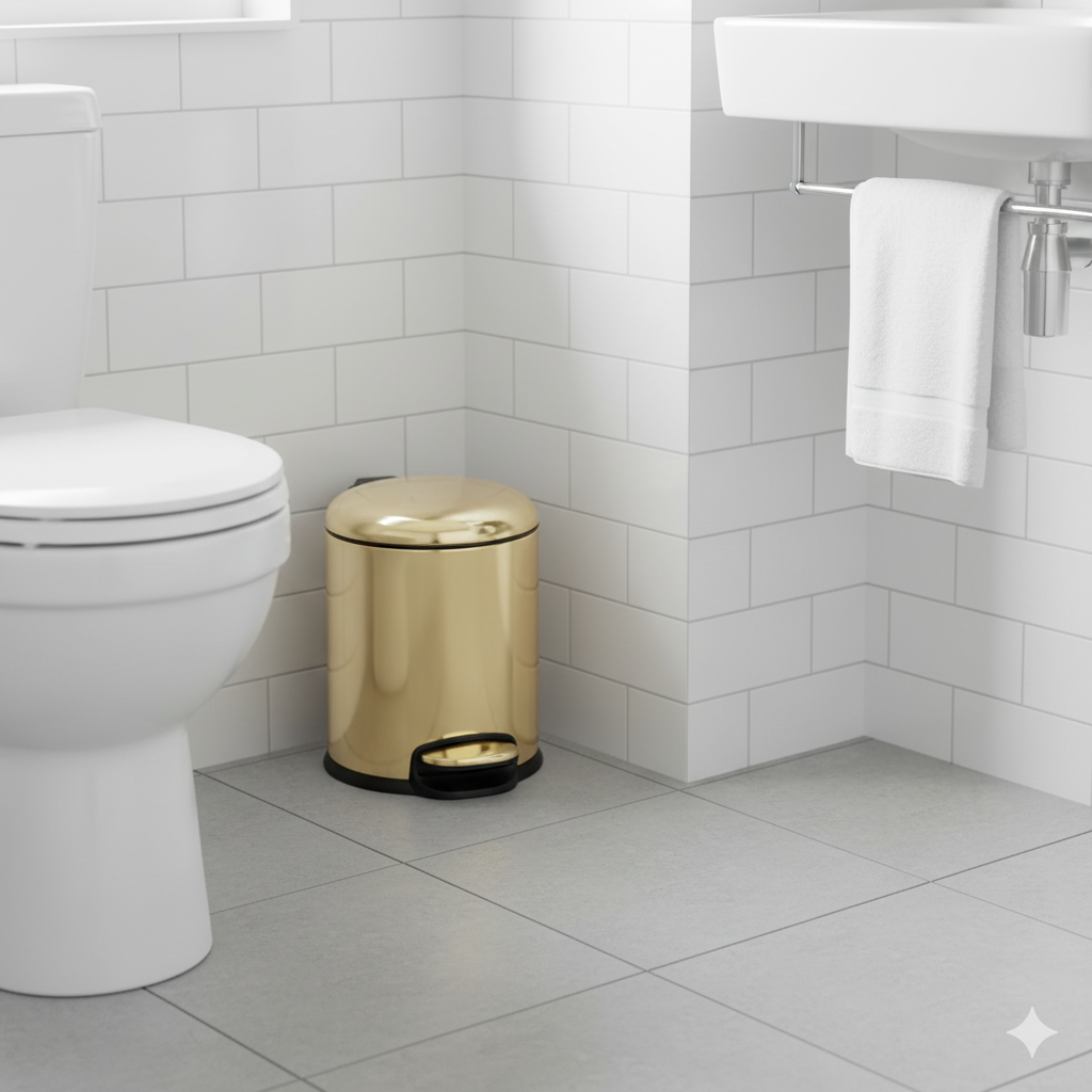 Pedallı Çöp Kovası 5 L Gold 31x23x20 cm
