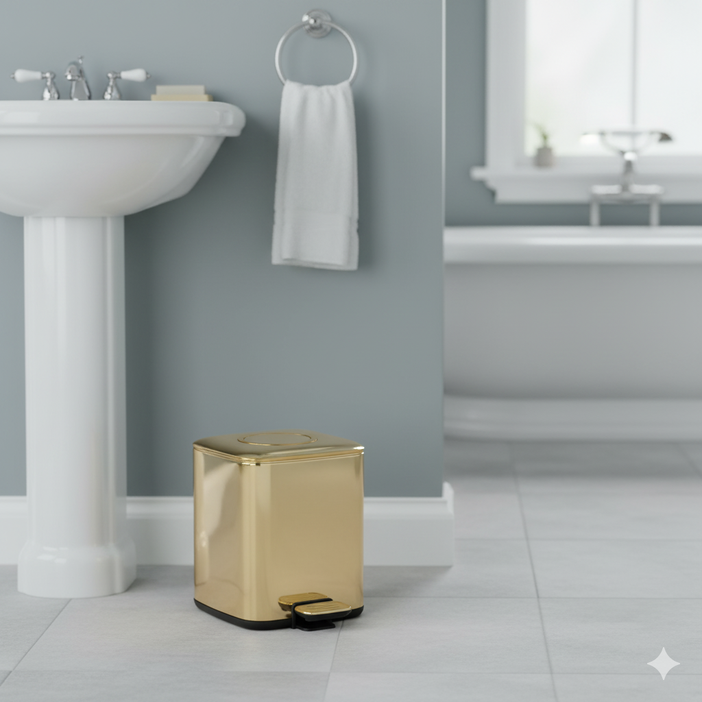 Pedallı Çöp Kovası 9 L Gold 31x23x31 cm
