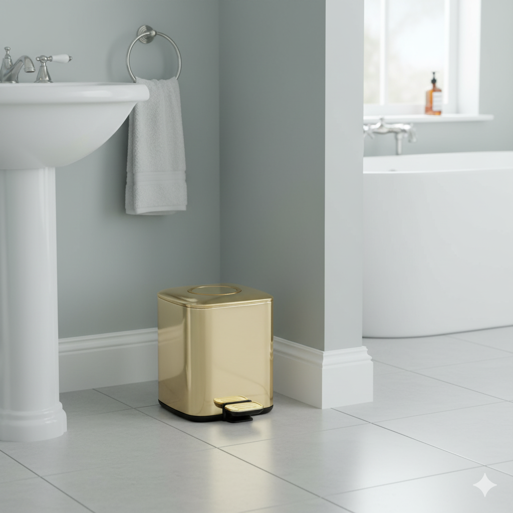 Pedallı Çöp Kovası 9 L Gold 31x23x31 cm