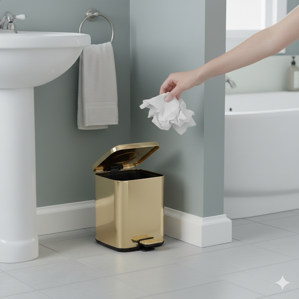 Pedallı Çöp Kovası 9 L Gold 31x23x31 cm