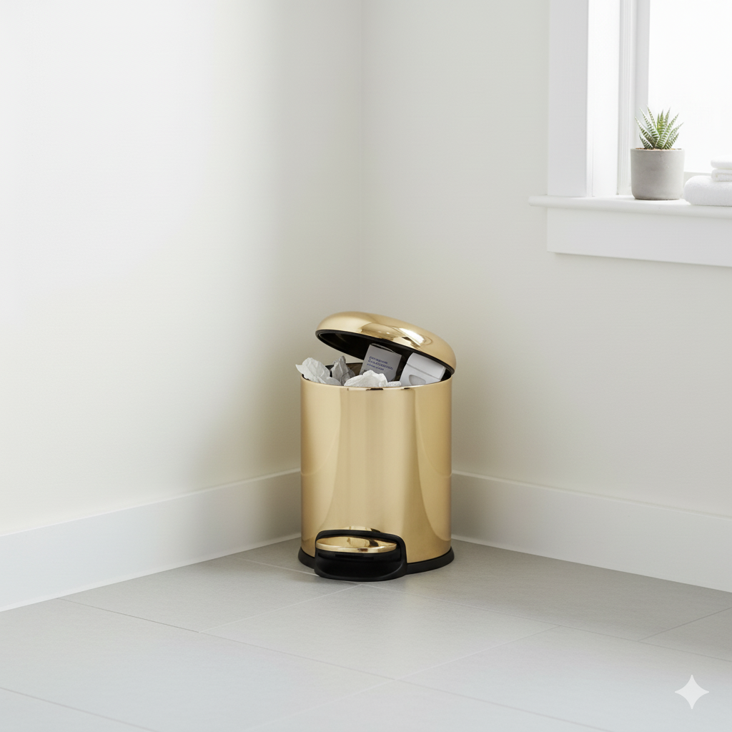Pedallı Çöp Kovası 3 L Gold 26x20x20 cm