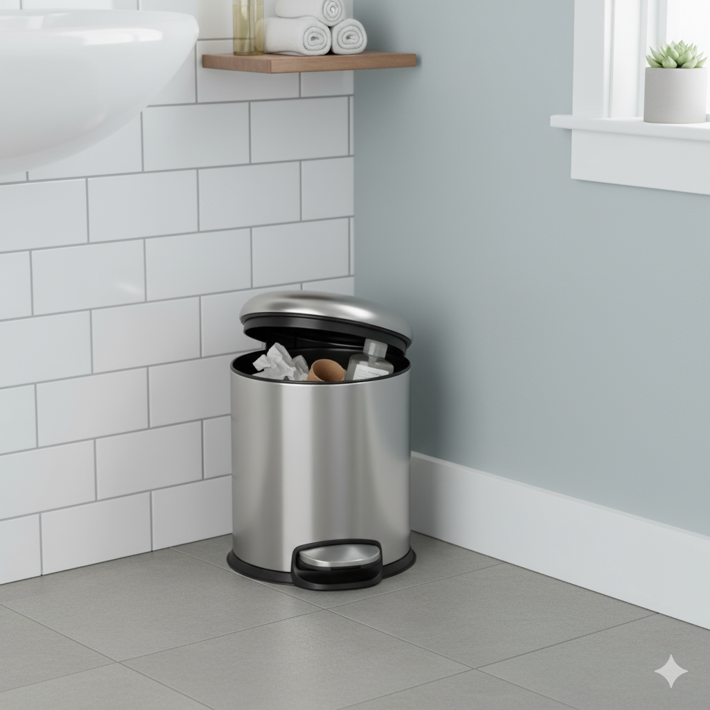 Pedallı Çöp Kovası 5 L Saten 31x23x20 cm